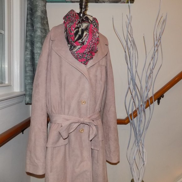 ROYAL SWADE Microsuede Blush Pink Coat Women's Plus Size 1X? - Picture 3 of 6